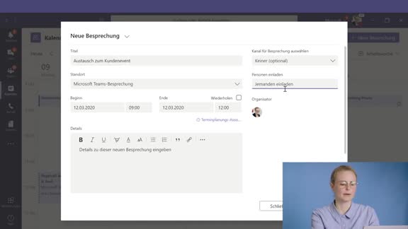Microsoft Teams Tutorial – Eine Besprechung erstellen (2019) | Microsoft - nanoo.tv